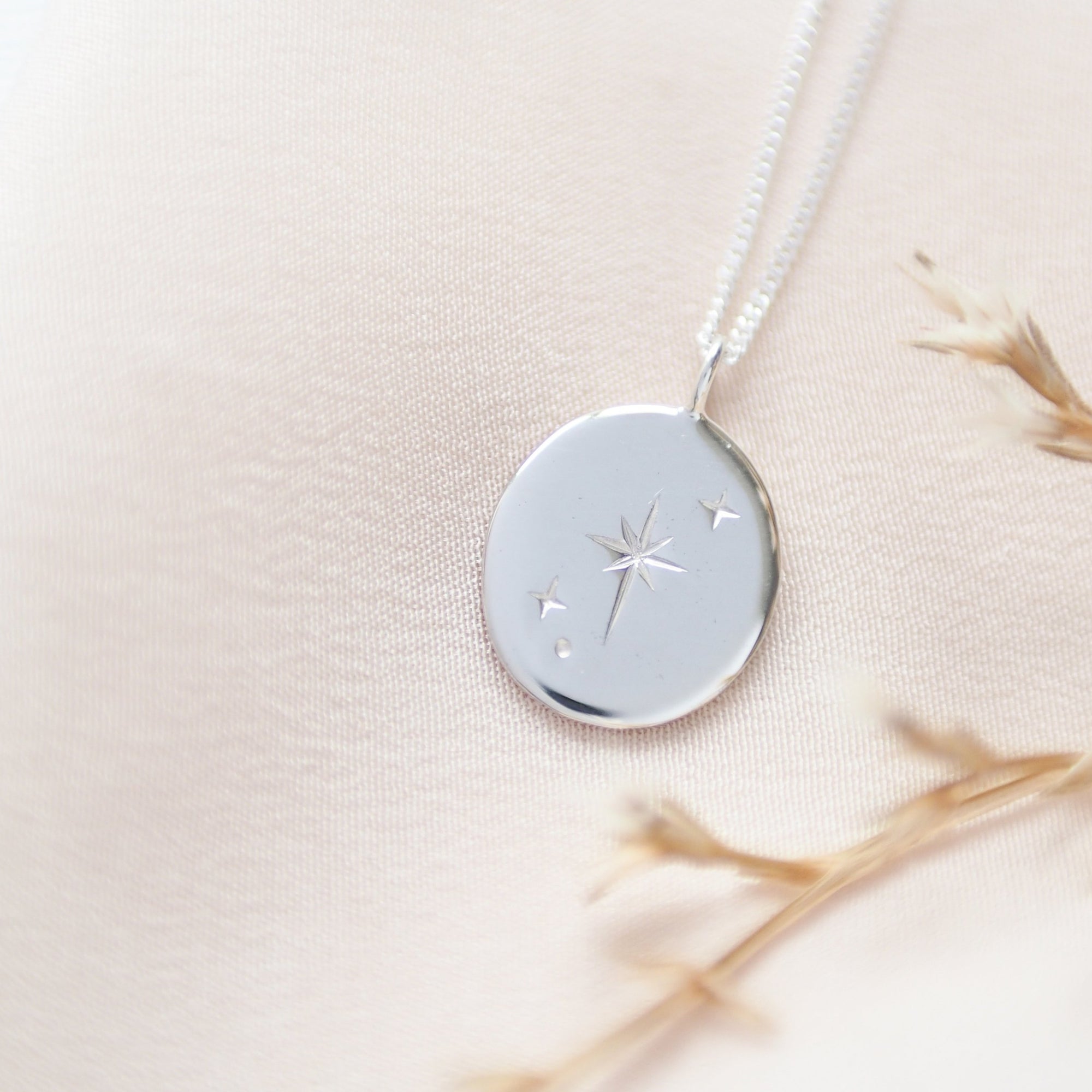 Handmade Solid 9 Carat Gold Large Oval Star Necklace