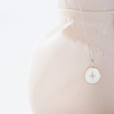 Small Oval Star Necklace in Sterling Silver
