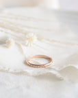 Star Engraved Ring Band in Solid Rose Gold