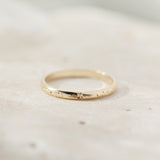 Nysa Hand Engraved Star Ring in Solid Gold or Platinum
