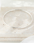 Hand Engraved Star Bangle in Sterling Silver