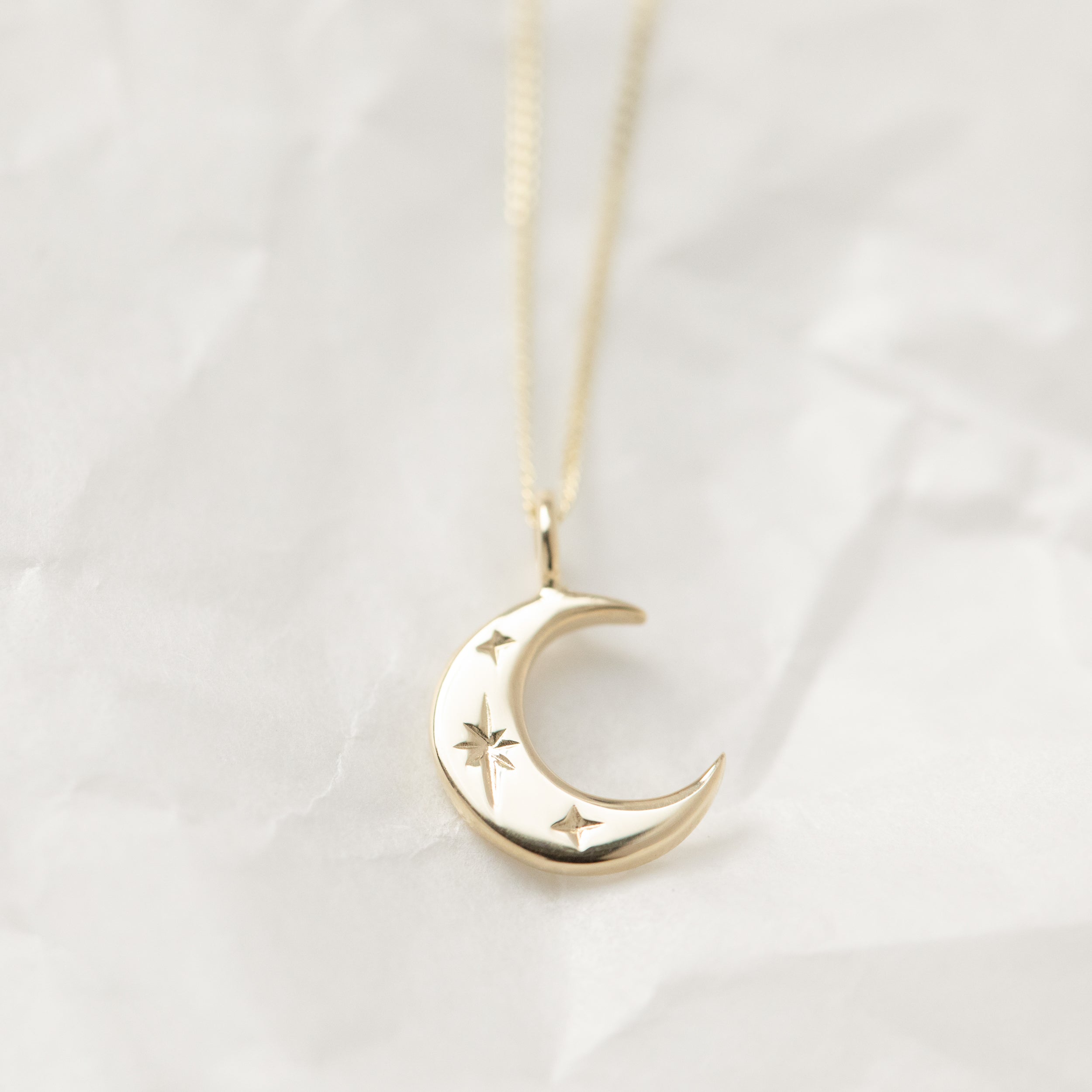 Crescent Star Necklace ( 925 Sterling Silver) – www.zewar.co