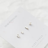 Tiny 9ct Gold Celestial Stud Earrings