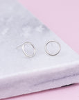 Sterling Silver Hoop Stud Earrings