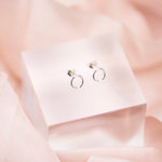 Sterling silver circle stud earrings