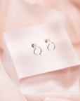 Sterling silver circle stud earrings