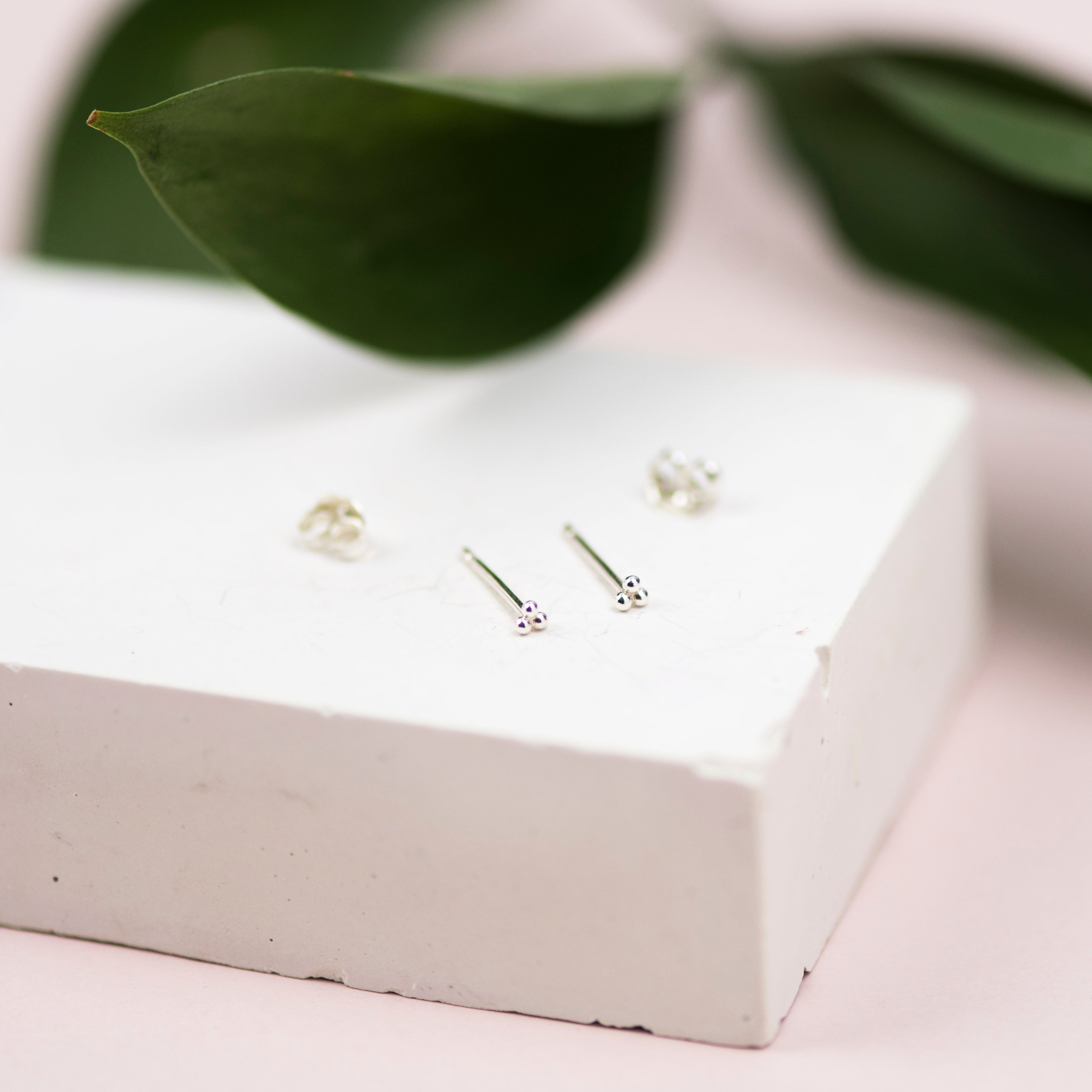 Tiny Handmade Sterling Silver Dot Stud Earrings