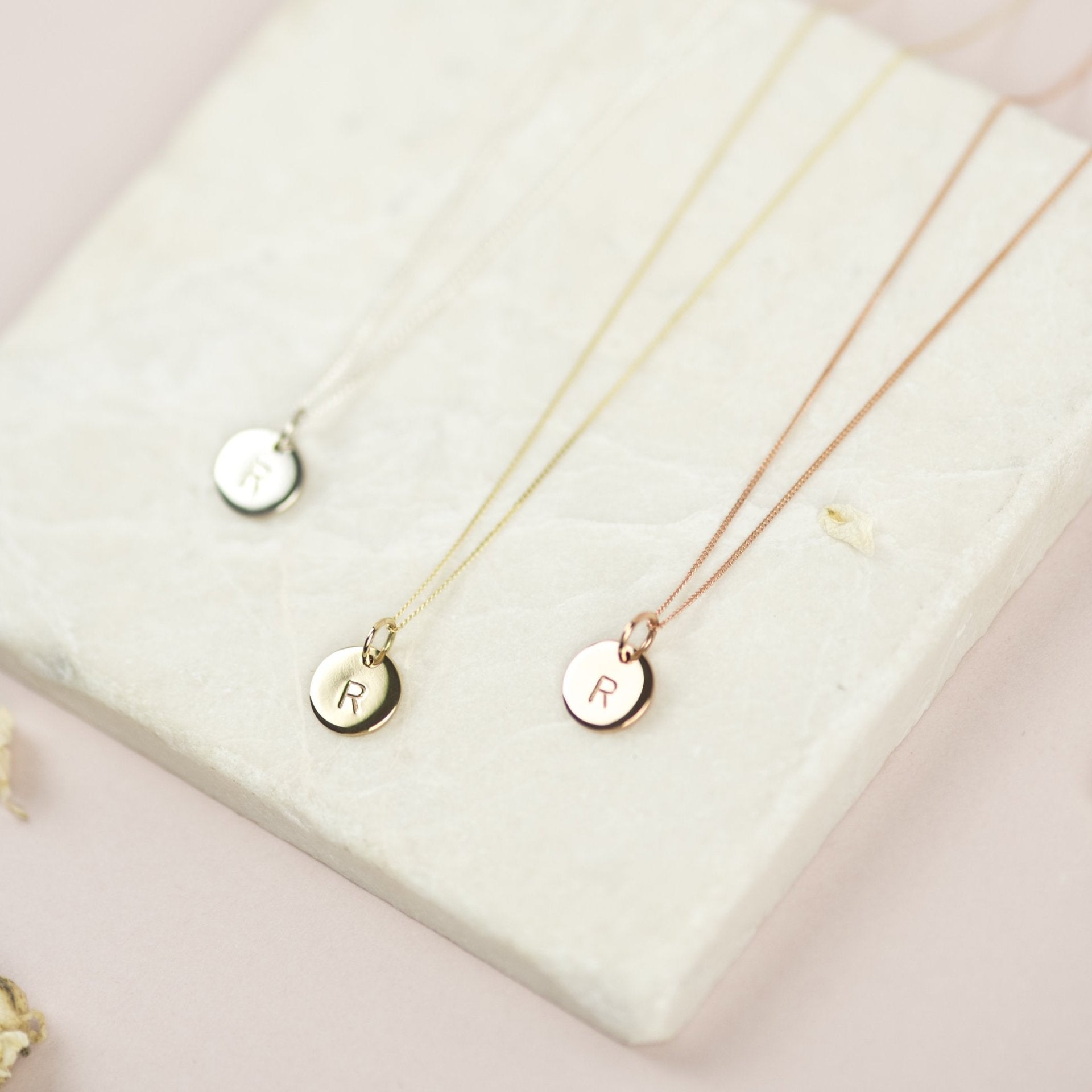 Personalised Gold Disk Necklace