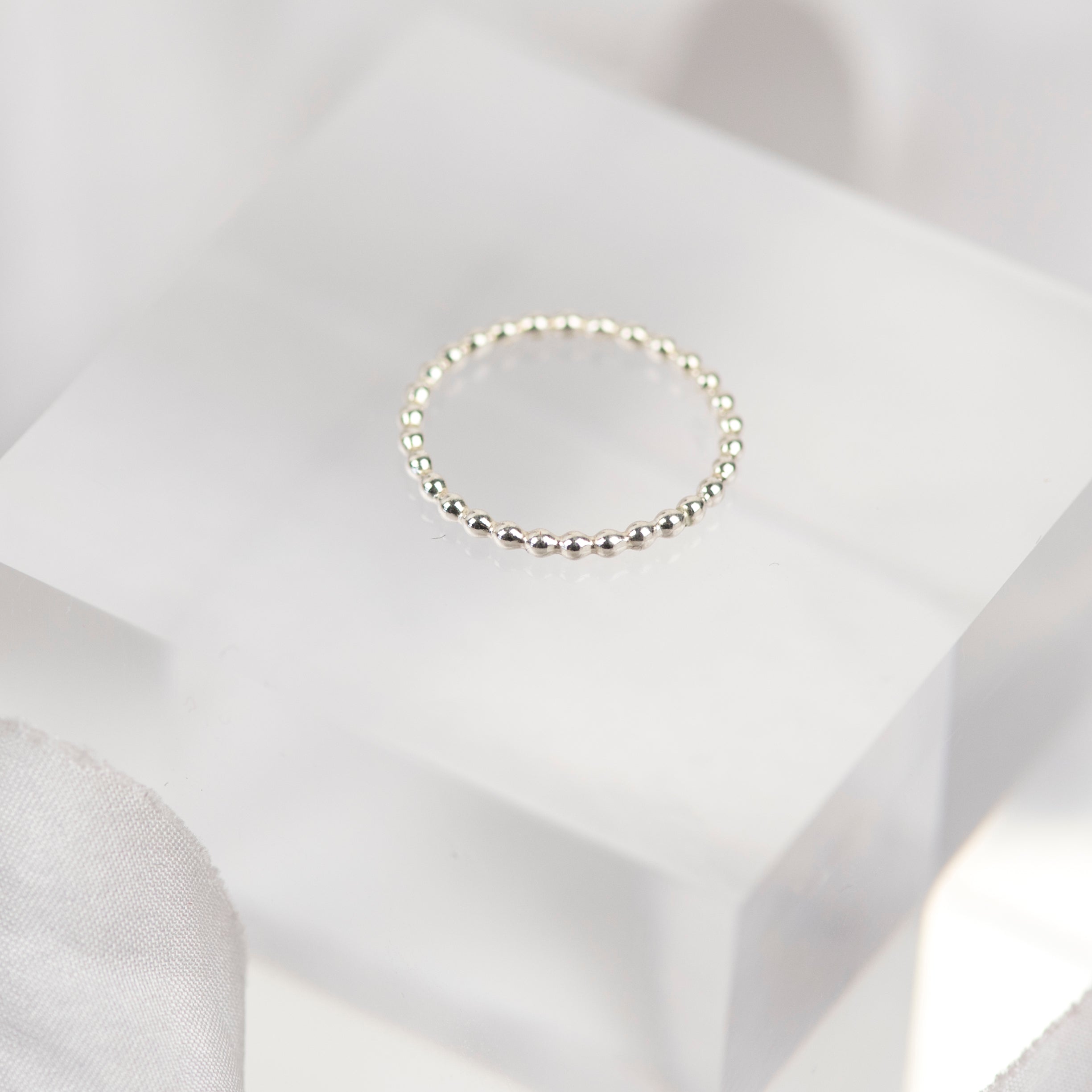 Sterling silver beaded stacking ring