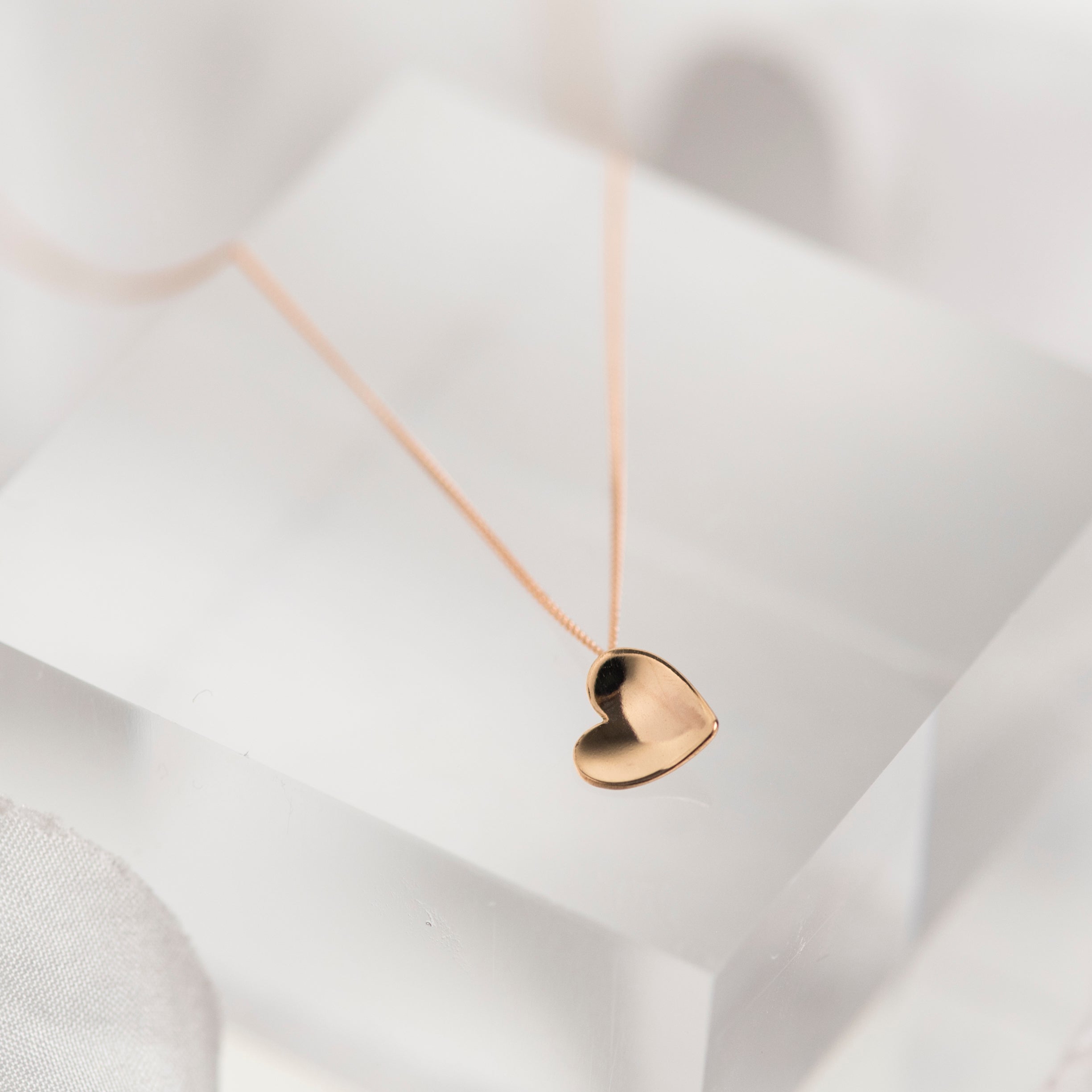 Solid Rose Gold Heart Necklace