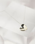 Solid 9 carat white gold heart necklace