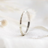 Nysa Hand Engraved Star Ring in Solid Gold or Platinum