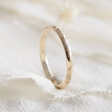 Nysa Hand Engraved Star Ring in Solid Gold or Platinum