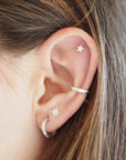 Hand Engraved Sterling Silver Star Ear Cuff