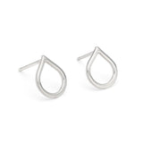 Sterling silver teardrop stud earrings