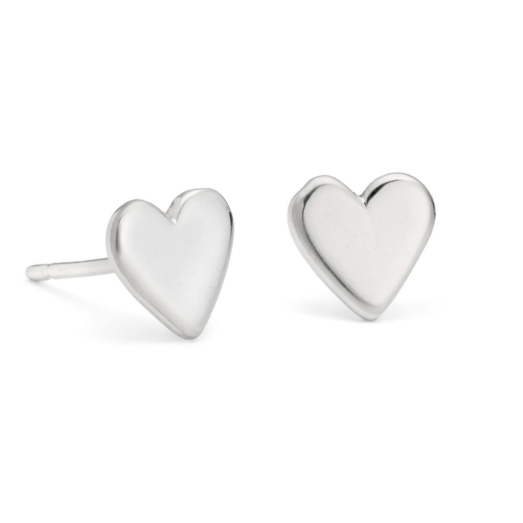 Sterling Silver Heart Stud Earrings