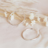 Large Hand Engraved Star Hoop Earrings in Sterling Silver