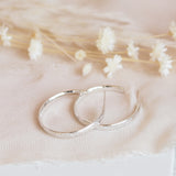 Large Hand Engraved Star Hoop Earrings in Sterling Silver