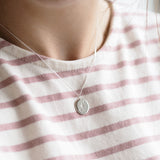Large Oval Star Necklace in Sterling Silver