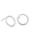 Simple Silver Hoop Stud Earrings