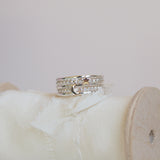 Sterling Silver & 9 Carat Gold Moon and Star Stacking Ring Set