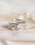 Moon and Star Stacking Ring Set in Sterling Silver