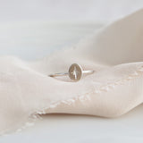 Oval Engraved Star Ring in Sterling Silver