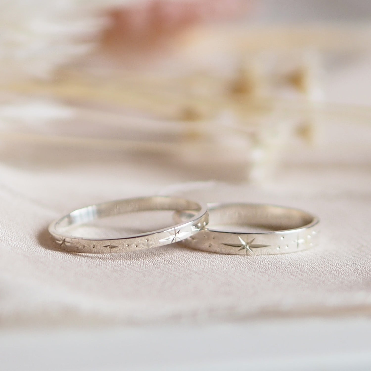 Hand Engraved Sterling Silver Star Constellation Ring