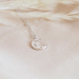 Crescent Moon Necklace in Sterling Silver