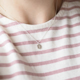 Small Oval Star Necklace in Sterling Silver