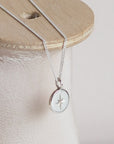 Small Oval Star Necklace in Sterling Silver