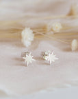 Dainty Sterling Silver North Star Stud Earrings