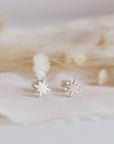 Dainty Sterling Silver North Star Stud Earrings